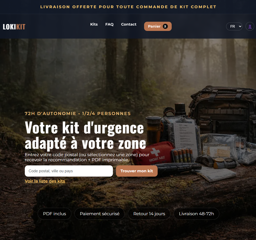 Aperçu du futur site LokiKit : comprendre les risques, se préparer et s'équiper pour son foyer